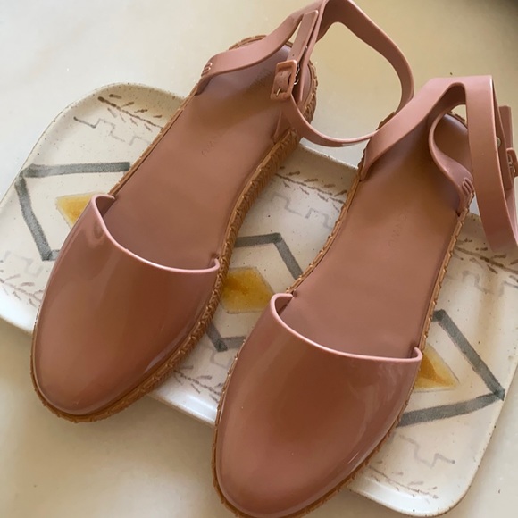 ❤️... Melissa x Jason Wu Pink Espadrille flat  Sandal - Picture 2 of 9